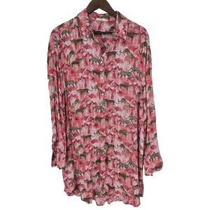 Jane & Delancy Leopard Shirt Dress Resort Wear XL